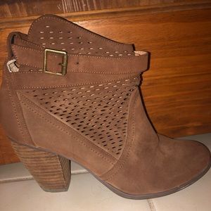 Brown heeled boots